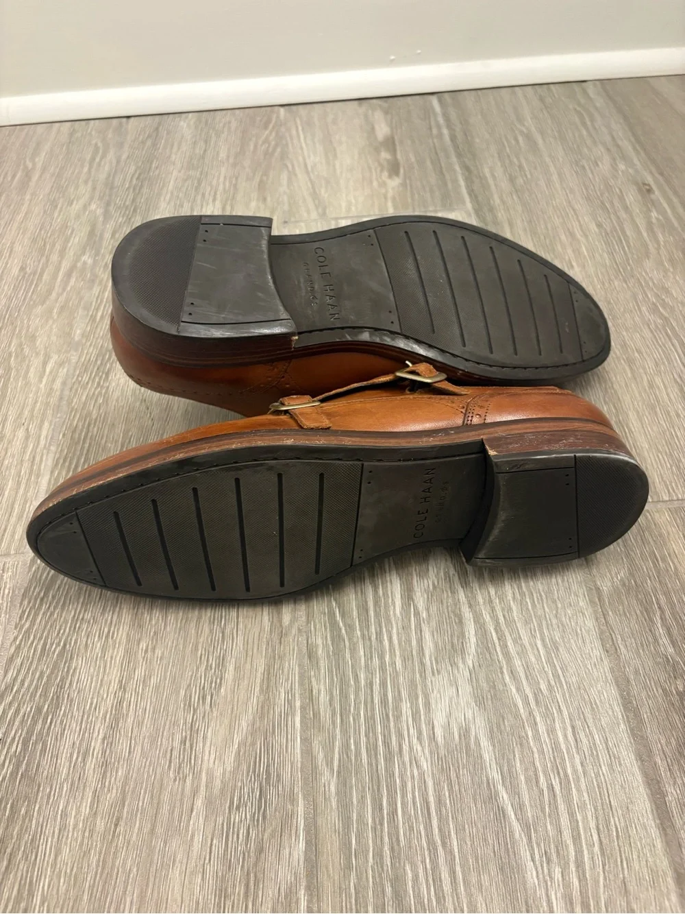 Cole Haan Men's Double Monk Strap Leather Dress Shoes - Brown